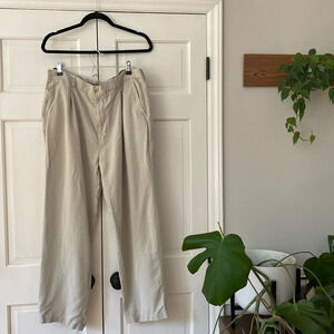 Tommy Bahama Men's St. Thomas Relaxed Pants 100% Silk Khakis 38 x 30 Cream